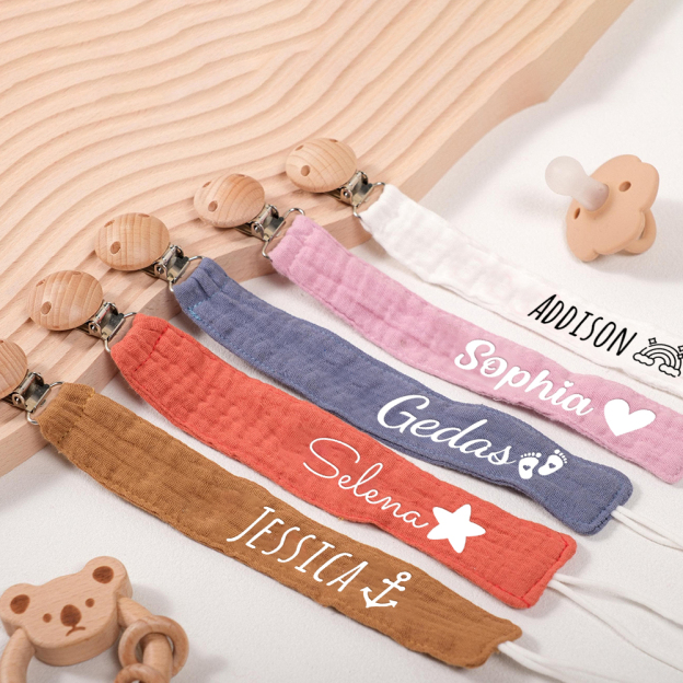 Personalized Baby Safety Cotton Yarn Pacifier Strap | CWToy131
