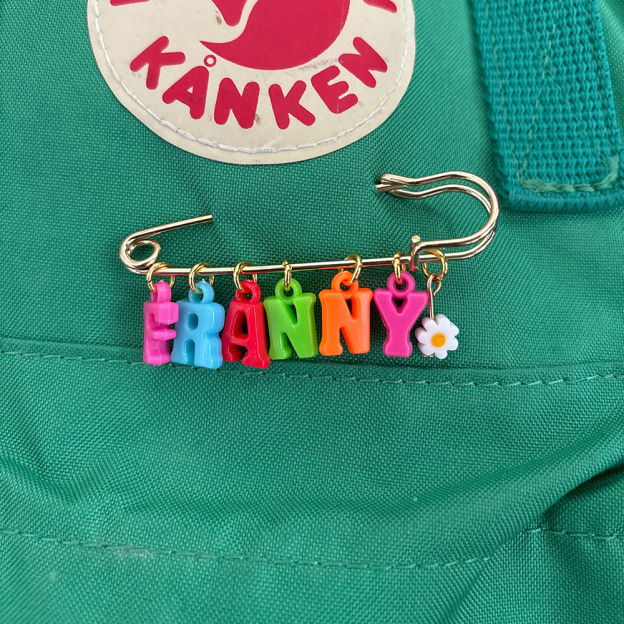 Personalized Colorful Letter Badge Safety Pin | CWToy132