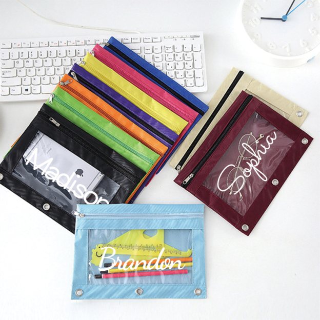 Personalized Canvas Zipper Kid Pencil Case