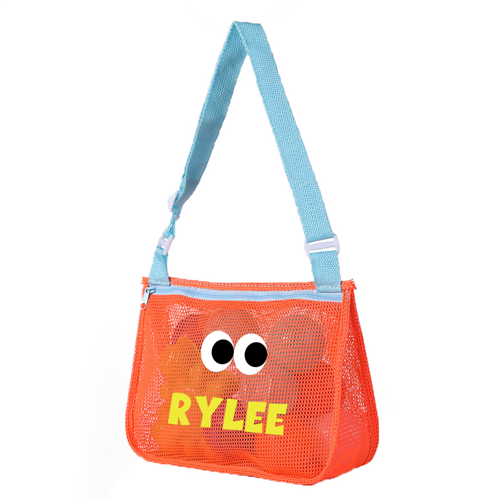 Personalized Seashell Zipper Mesh Beach Bag | CWBeach0101