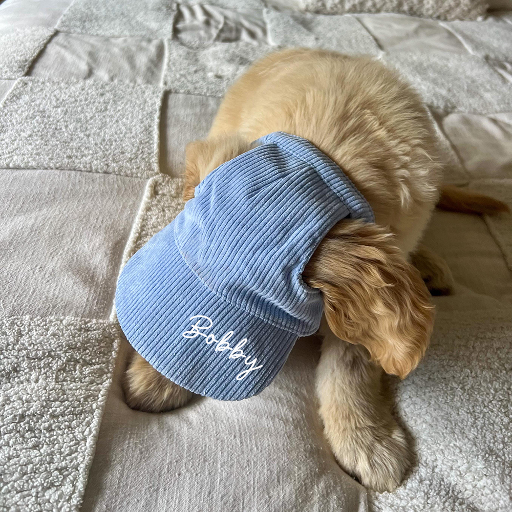 Personalized Corduroy Adjustable Pet Pet Baseball Cap | BKPet184