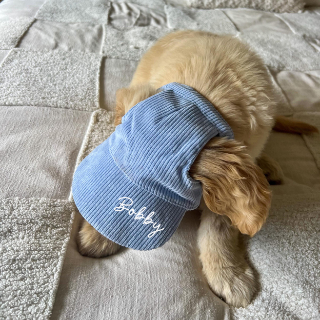 Personalized Corduroy Adjustable Pet Pet Baseball Cap | BKPet184