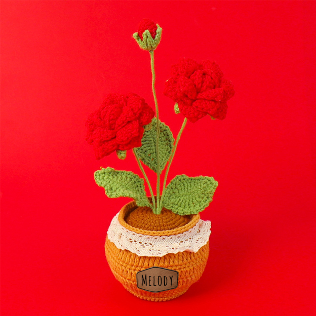 Personalized Crochet Flower in the Pot｜Gift For Mom  | CWMom17