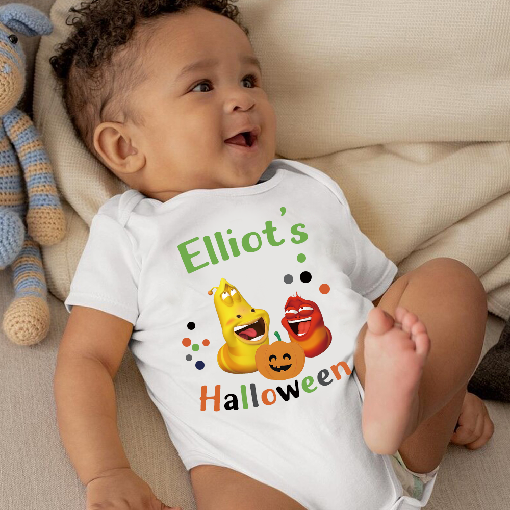 Personalized Larva's Halloween Funny Baby Romper | Larva18