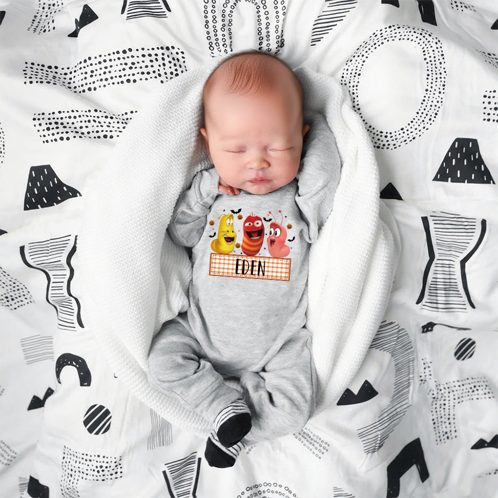 Personalized Larva's Halloween Funny Baby Romper | Larva11
