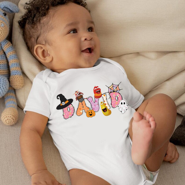 Personalized Larva's Halloween Funny Baby Romper | Larva15