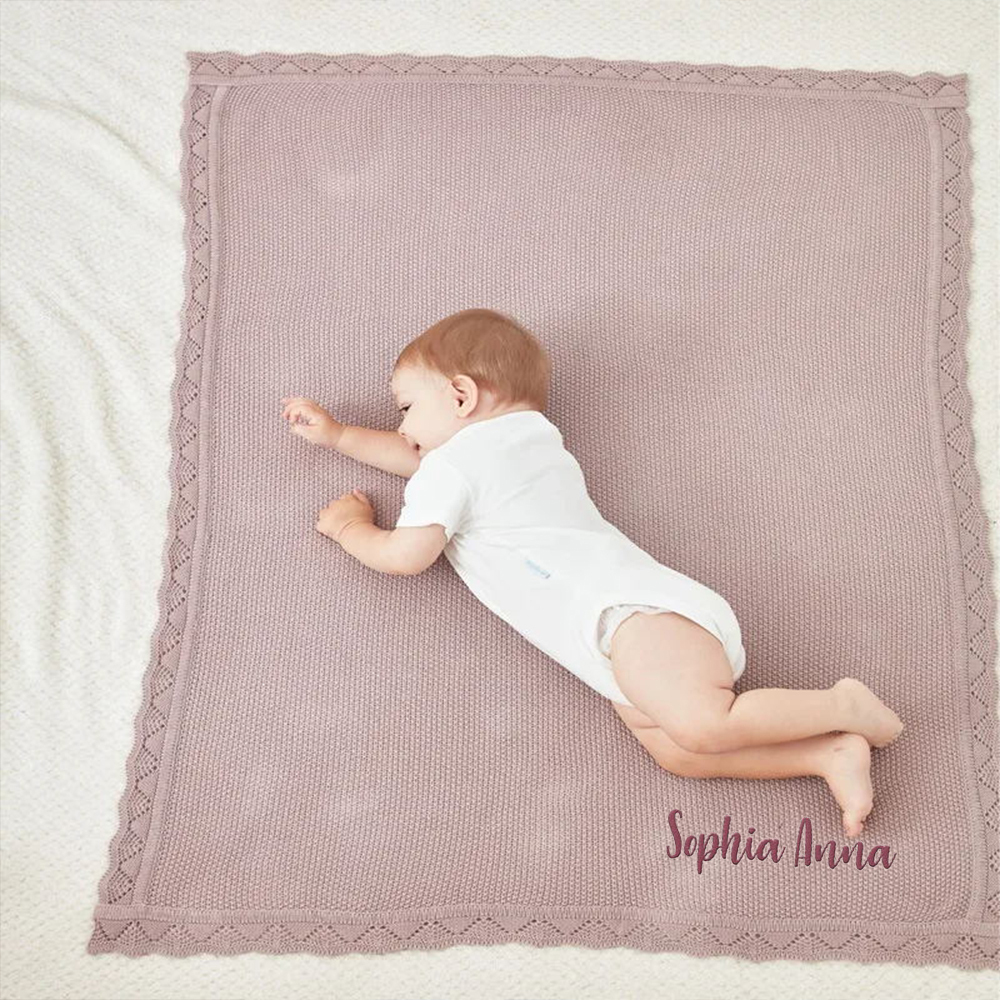 Personalized Embroidered Knit Baby Blanket for Unique Gift | CWBaby51