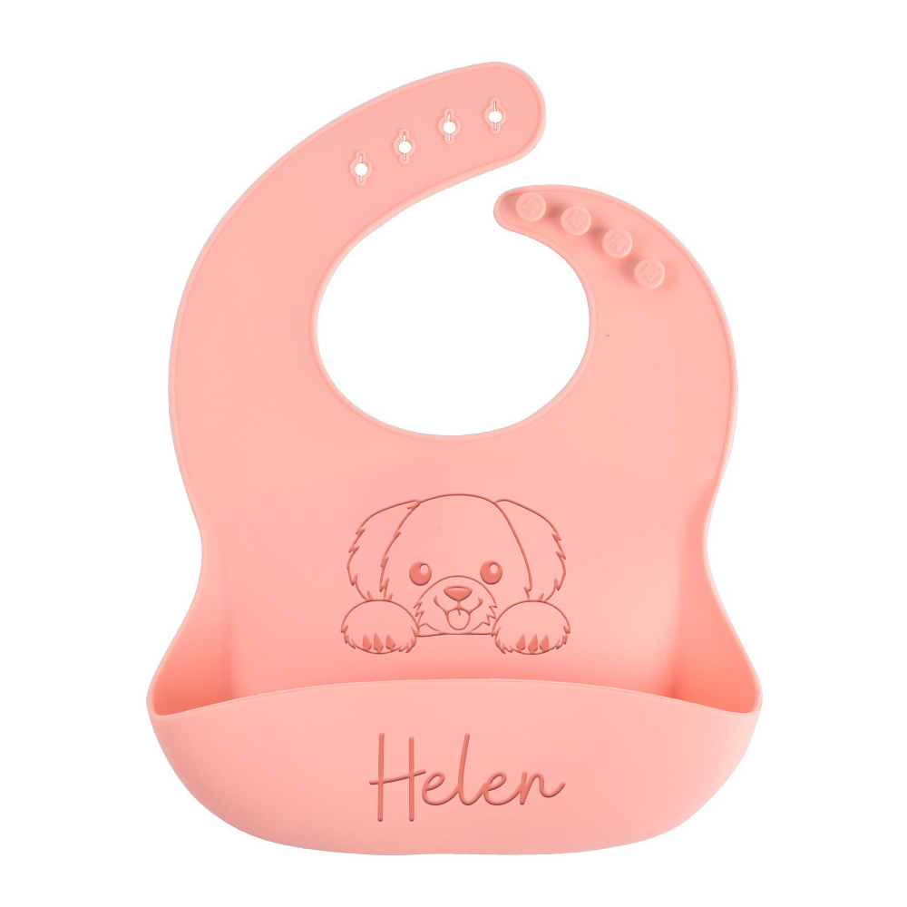 Personalized Baby Reusable Food Grade Silicone Bib | CWBaby299