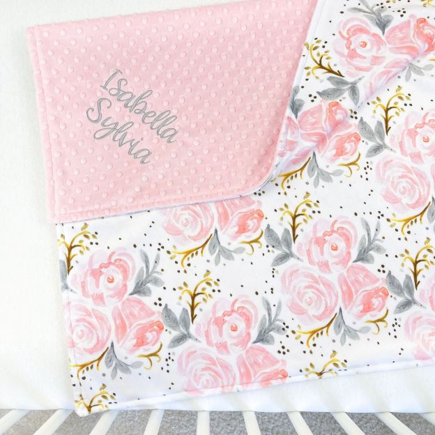 Personalized Lovely Kid Vintage Floral Baby Blanket for Comfort & Unique | CWBaby55