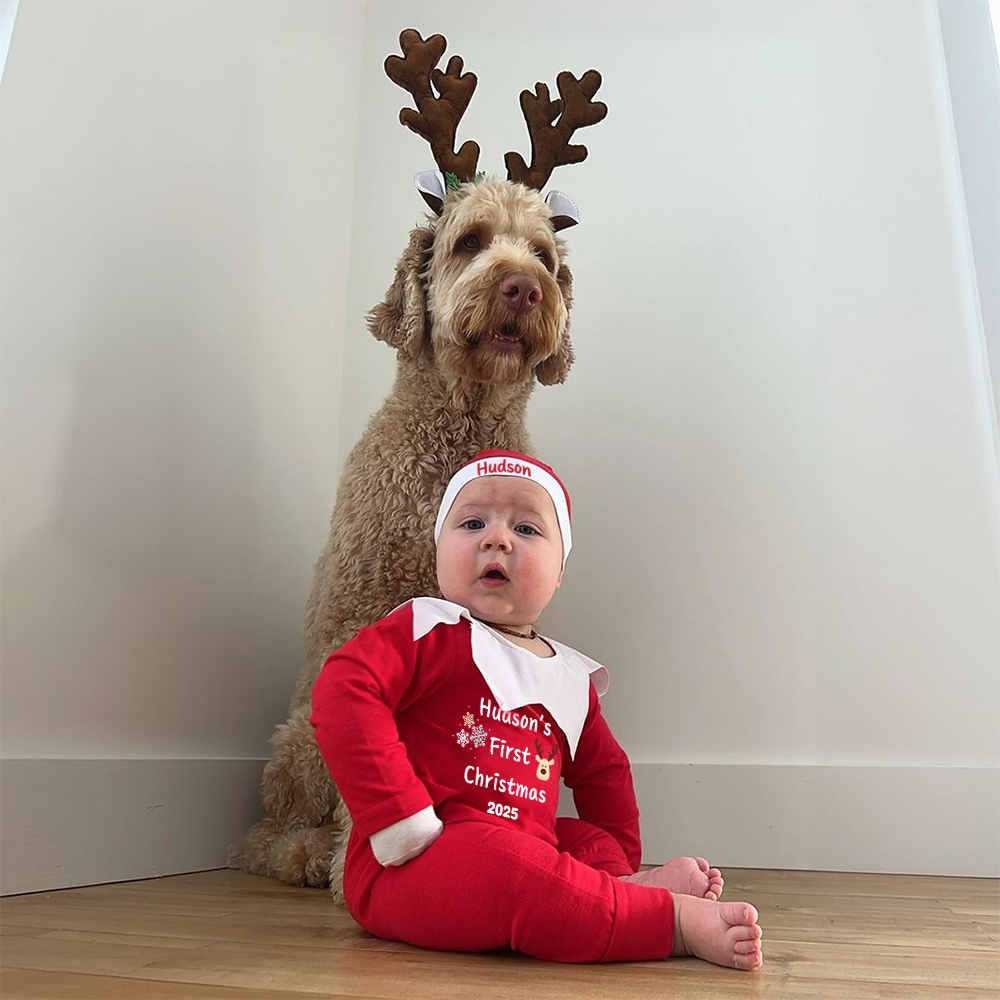 Personalized Christmas Newborn Prop Set Lovely Outfit | MCGift168