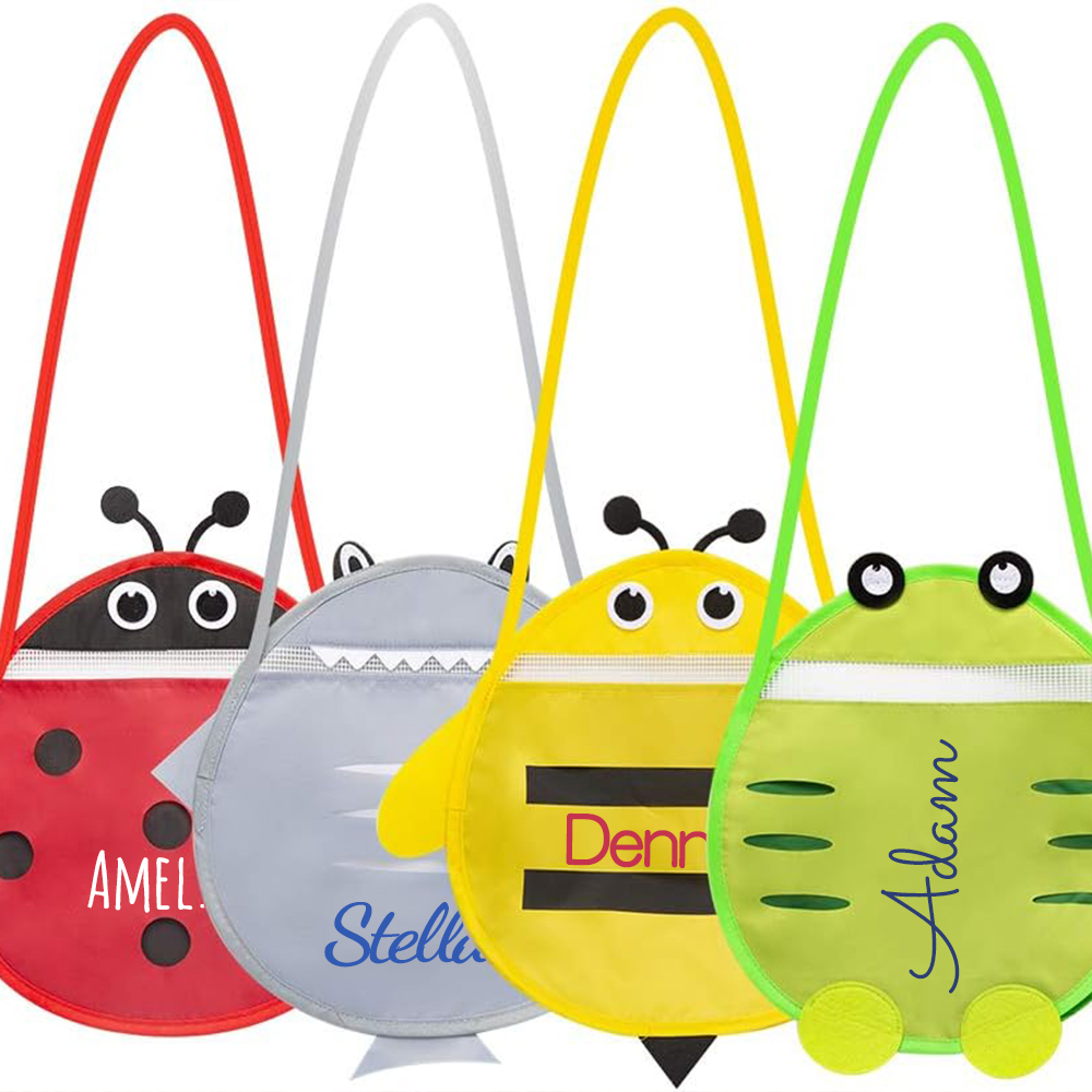 Personalized Ladybird Seashell Zipper Mesh Beach Bag | CWBeach98