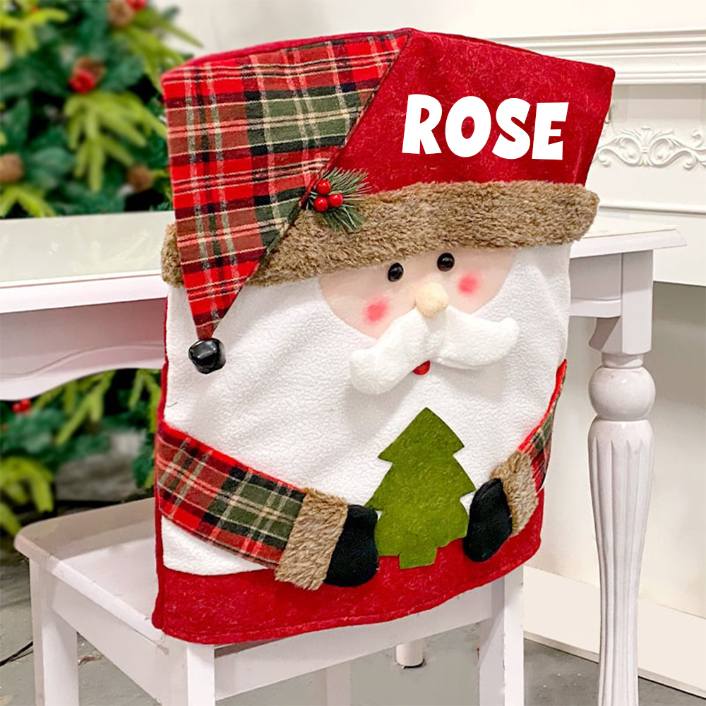 Personalized Handmade Christmas Santa Decor Chair Cover | MCGift173