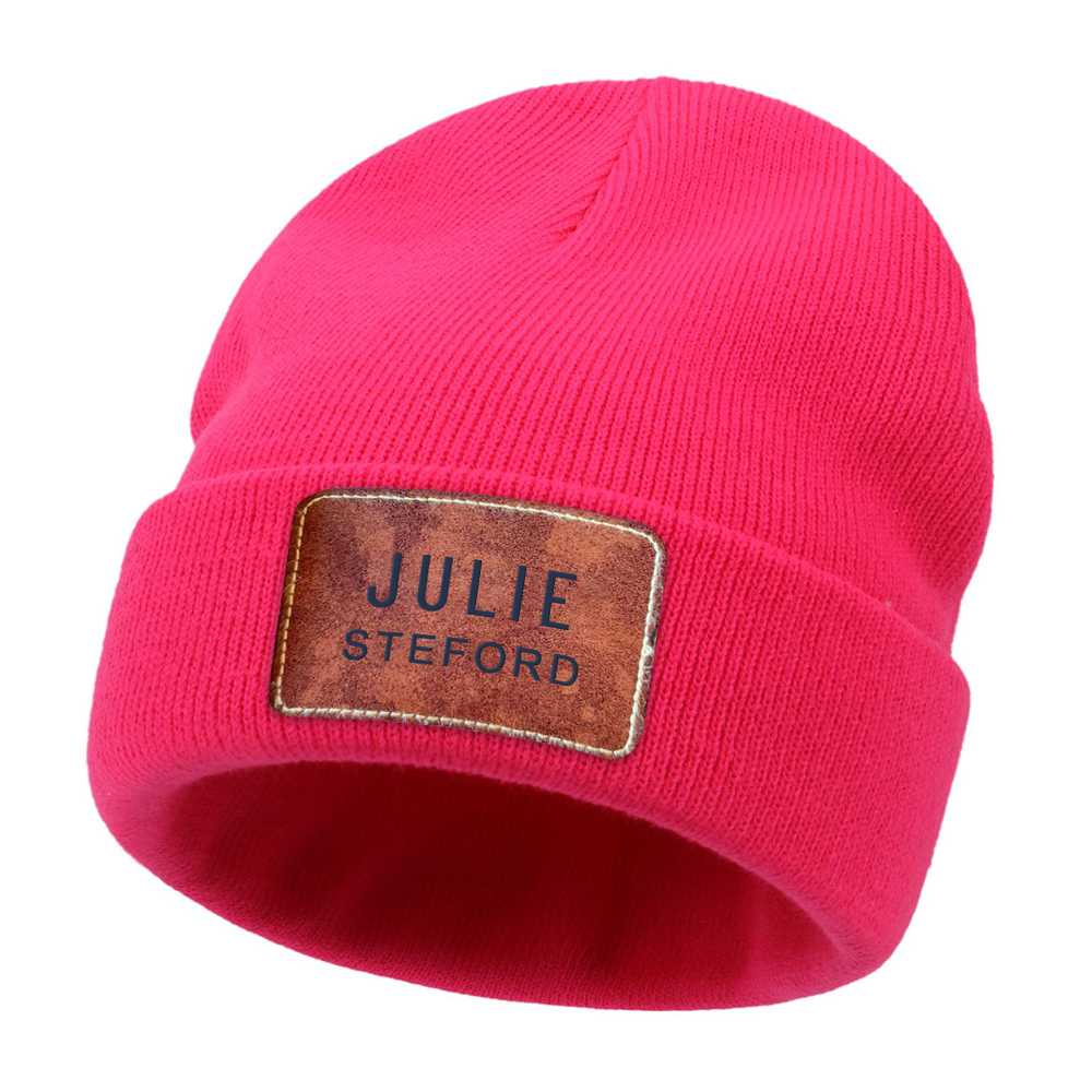 Personalized Classic Leather Patch Beanies For Kid & Adult | HSKid65