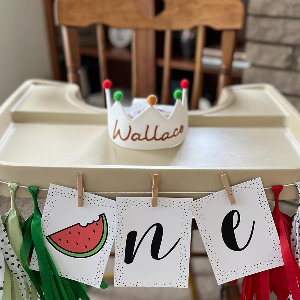 Personalized Hand Embroidered Baby Birthday Party Crown | CWBaby321
