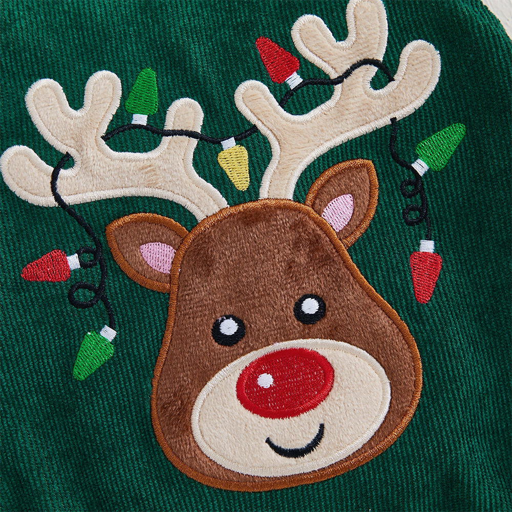 Personalized Baby Girl Reindeer Christmas Romper | MCGift181