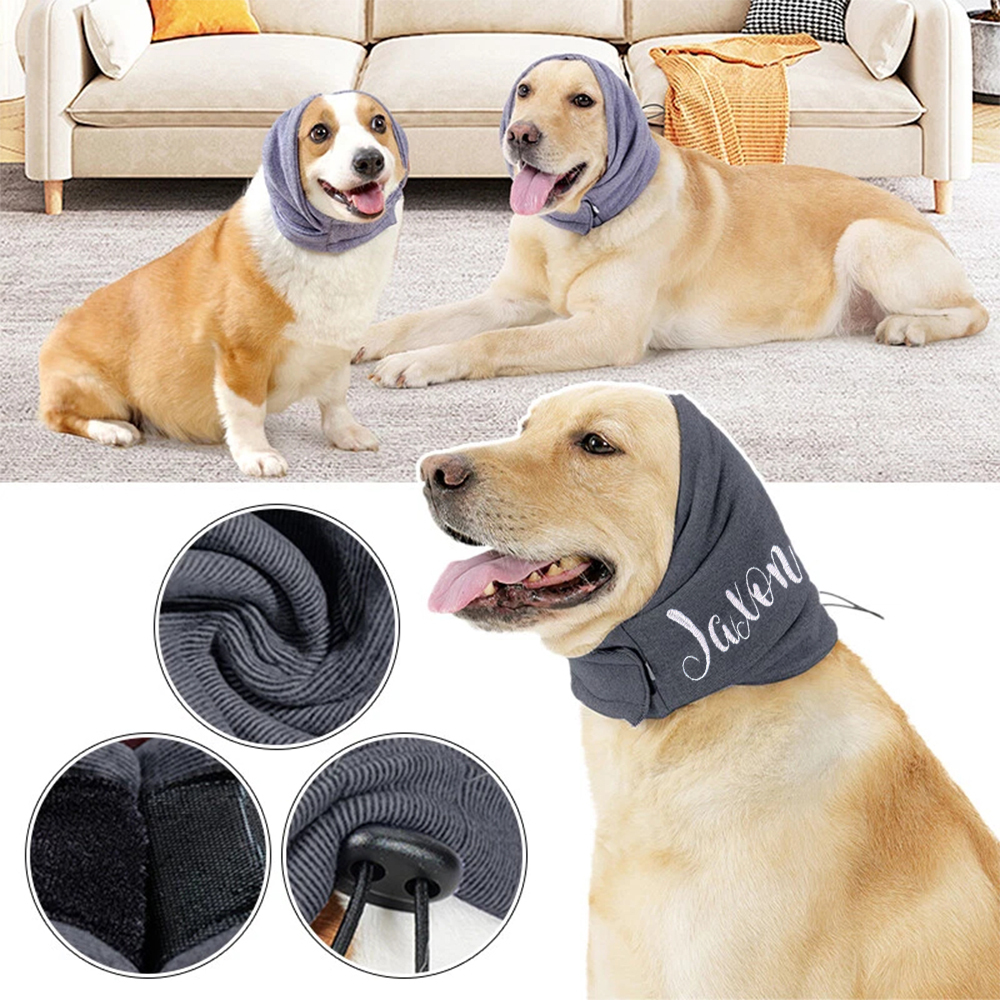 Personalized Embroidered Pet Anti-Fcrightened Soothing Headband | BKPet241