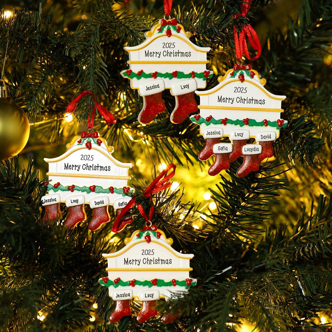 Personalised Stocking Family Christmas Ornament | MCGift204