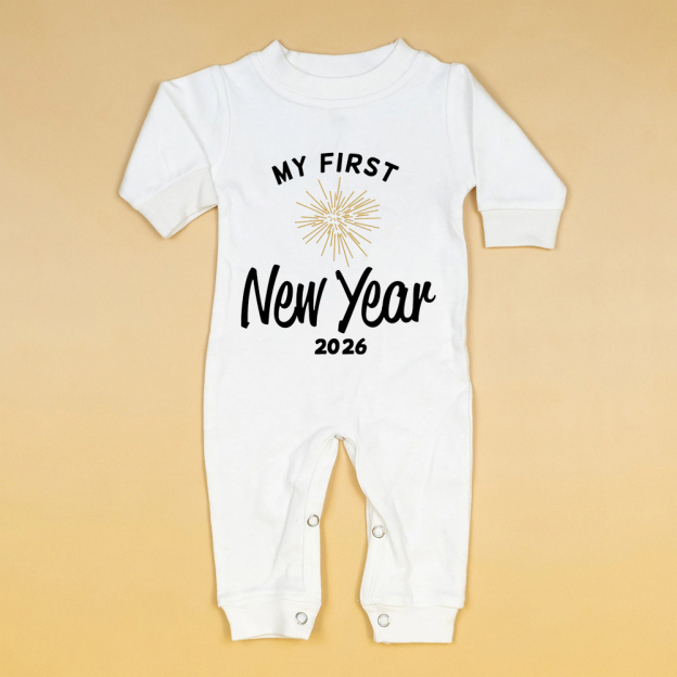 Personalized Baby 1st New Year Romper and Hat Set | CWBaby128