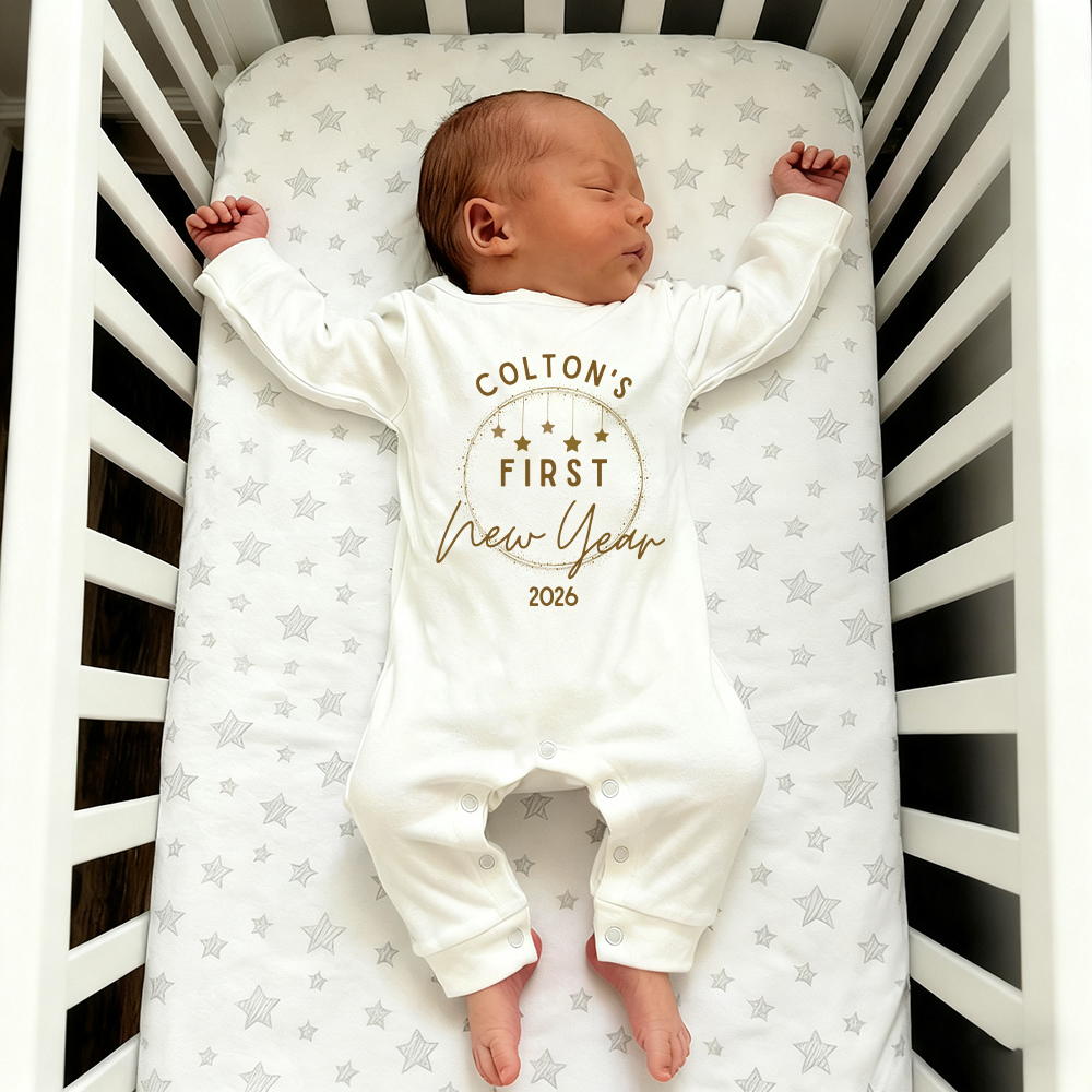 Personalized Baby 1st New Year Romper and Hat Set | CWBaby342