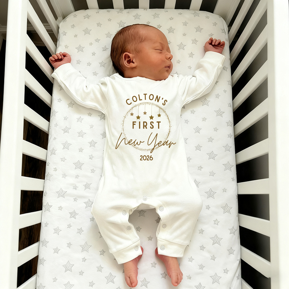 Personalized Baby 1st New Year Romper and Hat Set | CWBaby342