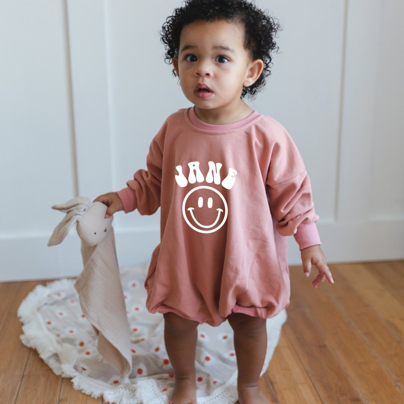 Personalized Kids Cozy Soft Sweatshirt Romper | inRomper04