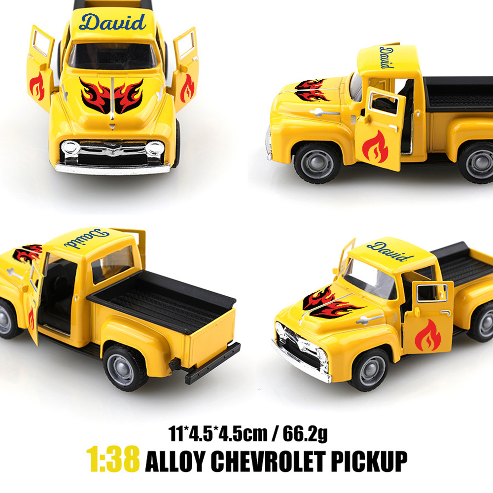 Personalized Toy Pickup Truck Custom Name & Pattern | CWToy167