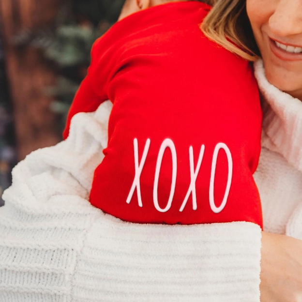 Personalized Baby First Valentines Cozy Soft Long Sleeve Romper | CWBaby363