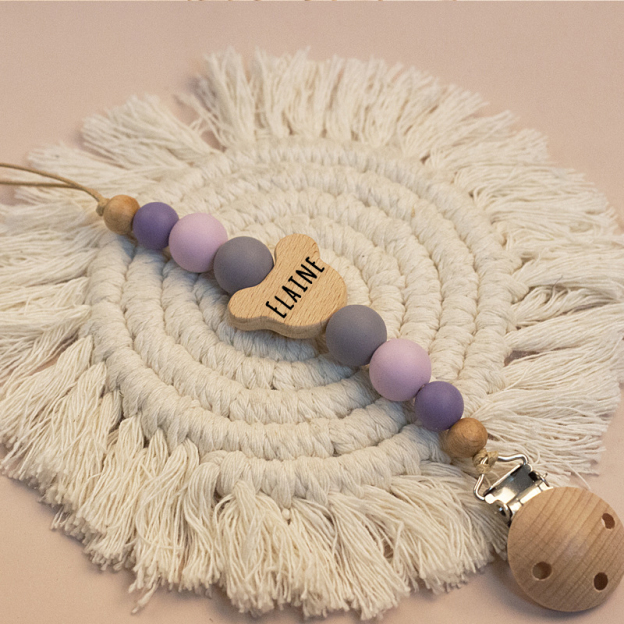 Personalized Baby Pacifier Color Bead Clip | CWBaby63