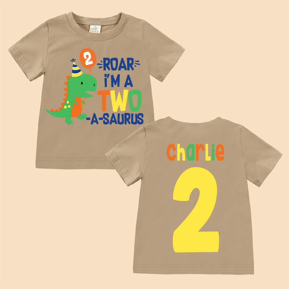 Personalized ROAR Dinosaur Theme Birthday T-Shirt | inBirth18