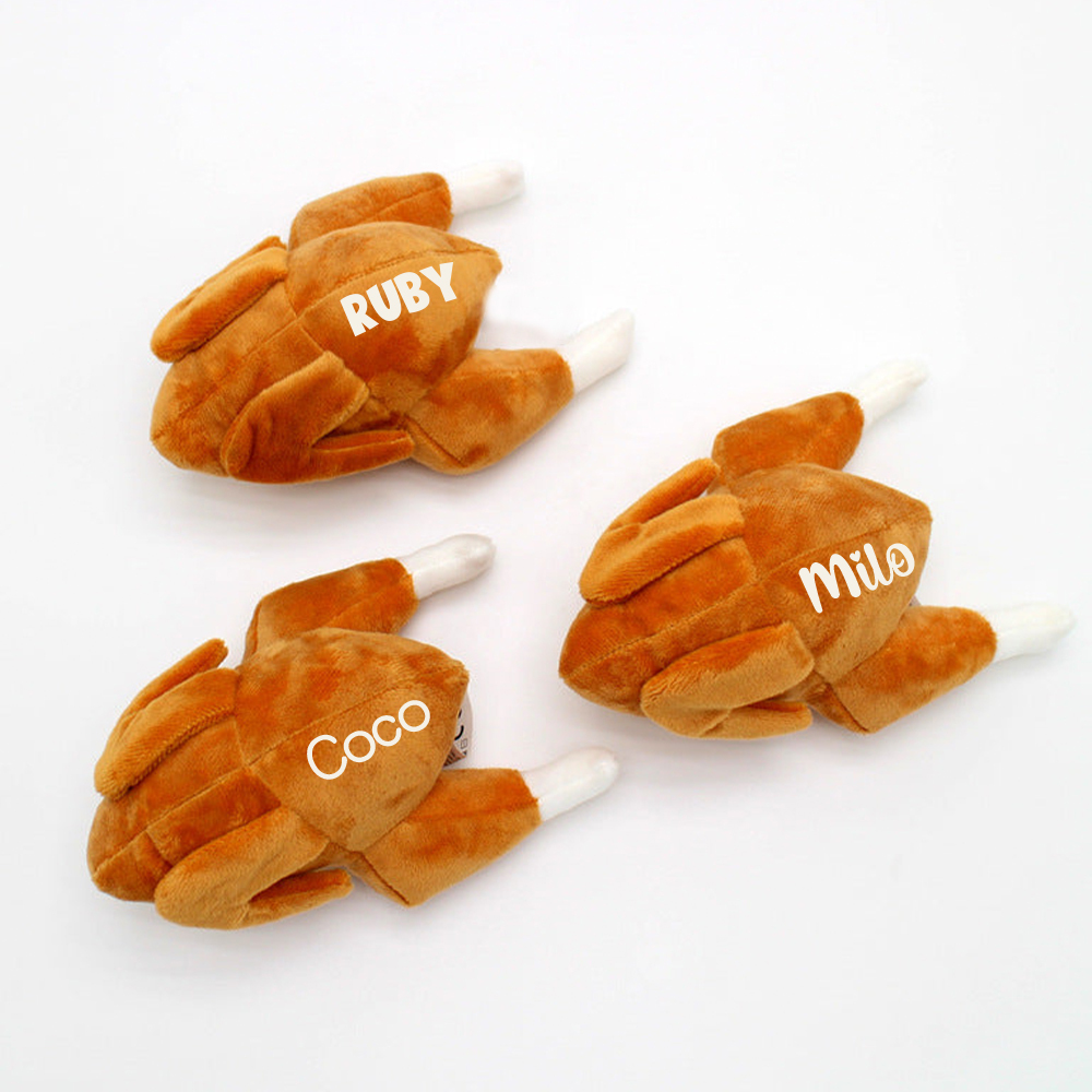 Personalized Funny Roast Chicken Pet Squeaky Toy | BKPet313