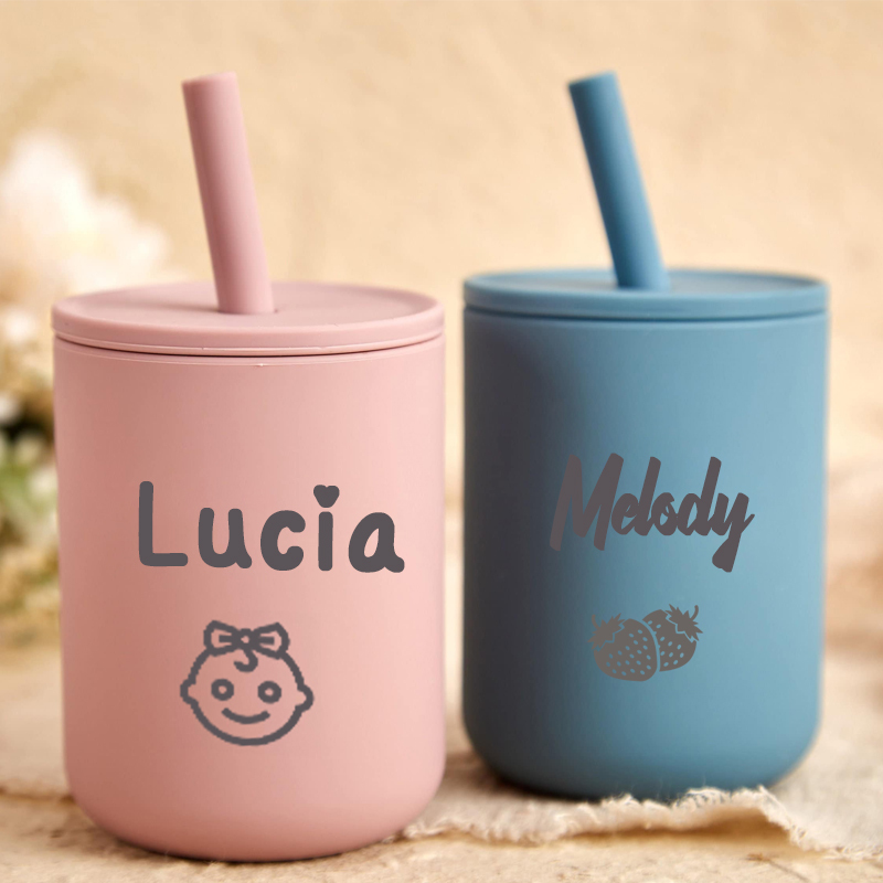 Personalised Baby Food Grade Sippy Silicone Cup  | CWBaby65