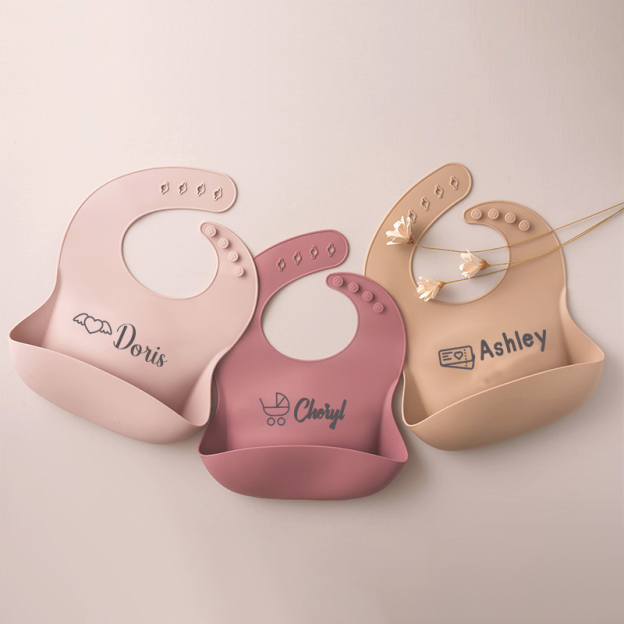 Personalized Name Silicone Ecofriendly Reusable Baby Bib | CWBaby66