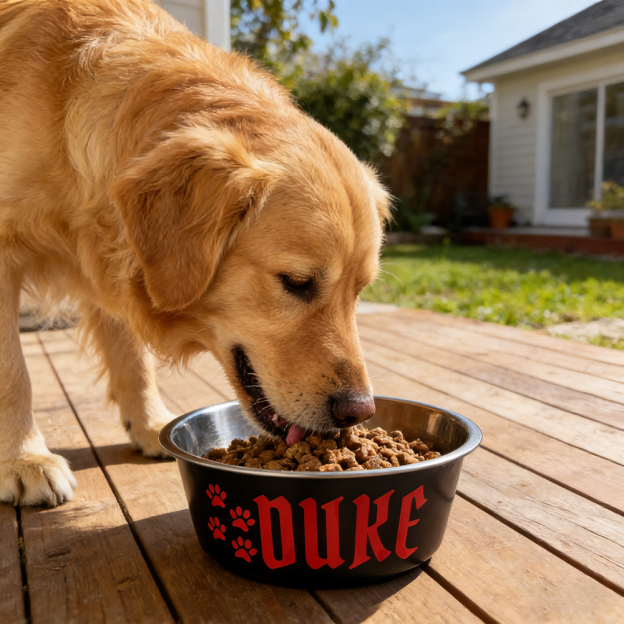 Personalized Pet Stainless Steel Anti-slip Food Bowl | BKPet36801