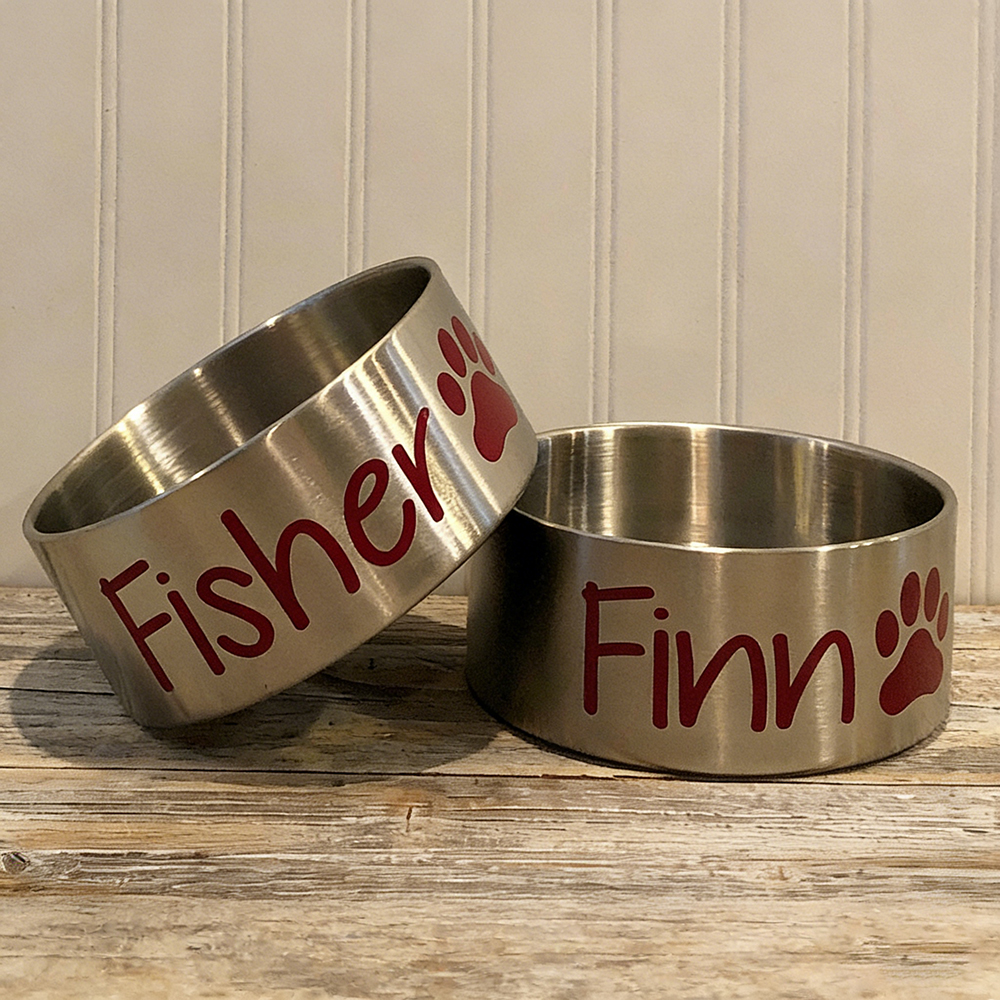 Personalized Pet Stainless Steel Anti-slip Thickened Food Bowl | BKPet369