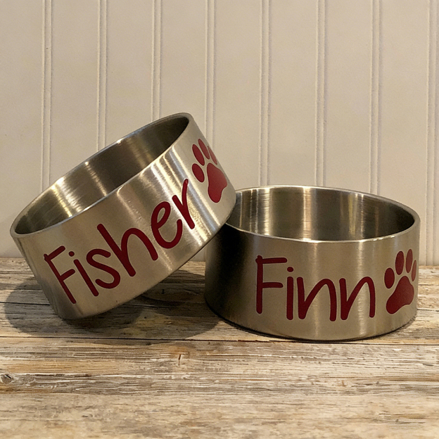 Personalized Pet Stainless Steel Anti-slip Thickened Food Bowl | BKPet369