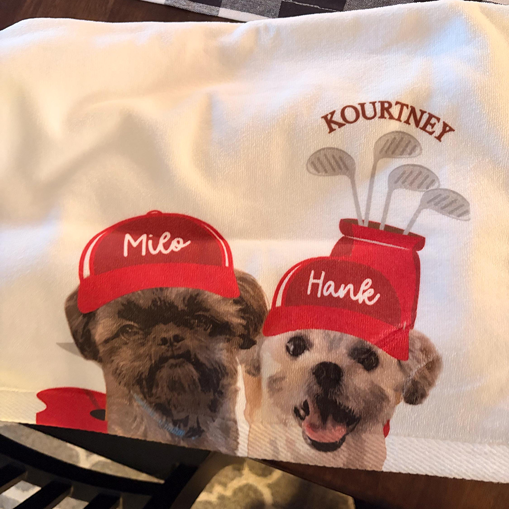 Personalized Pet Portrait Golf Towel For Golf Lover | CWGift36