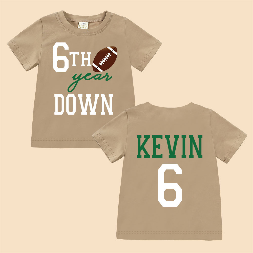 Personalized Three Year Down Football Birthday T-Shirt | inBirth21