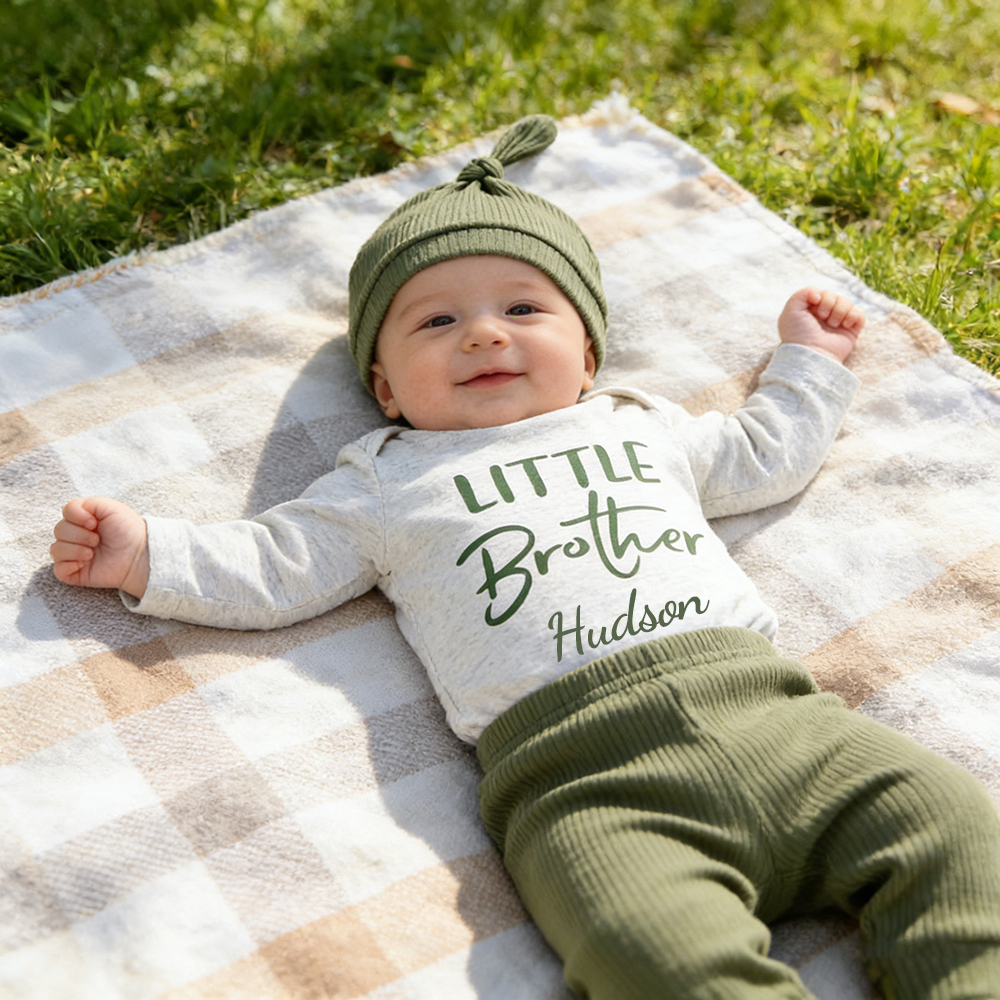 Personalized Little Brother Coming Home Outfits Set | CWBaby452