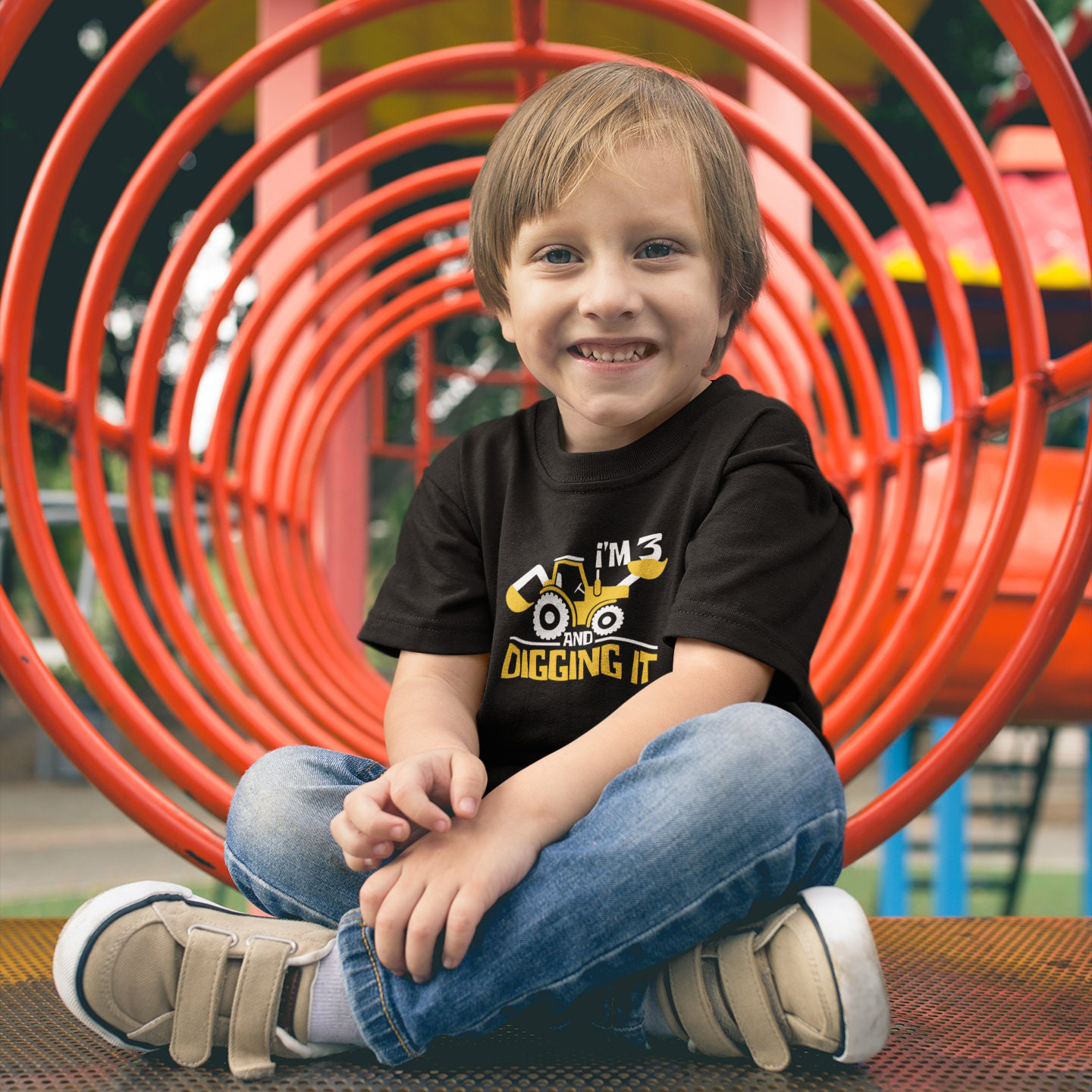 Personalized Digging It Construction Birthday T-Shirt | inBirth22