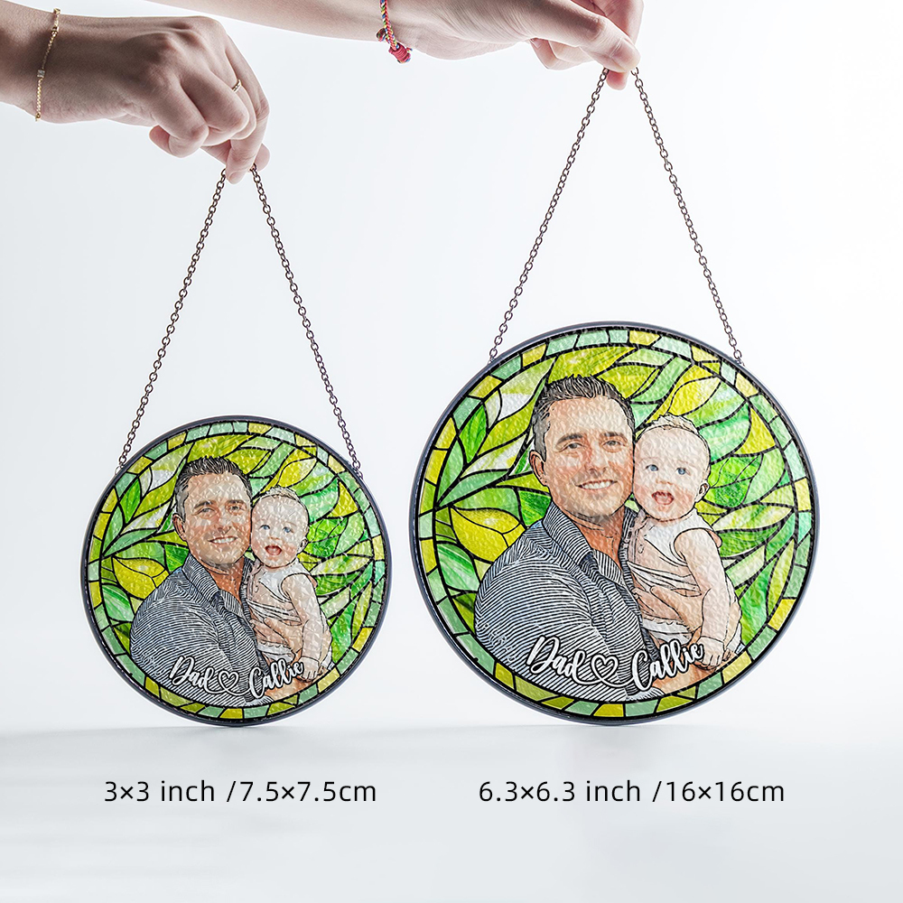 Personalized Mother's Day Memorial Portrait Stained Suncatcher | CWGift43