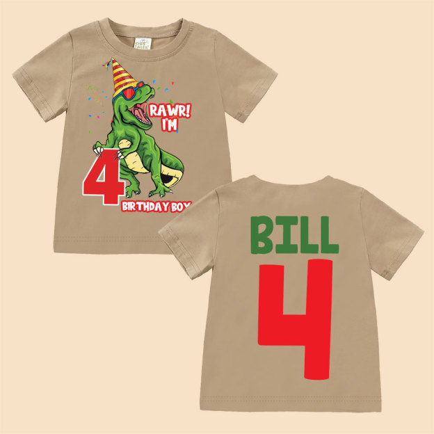 Personalized Dinosaur Birthday Boy T-Shirt | inBirth23