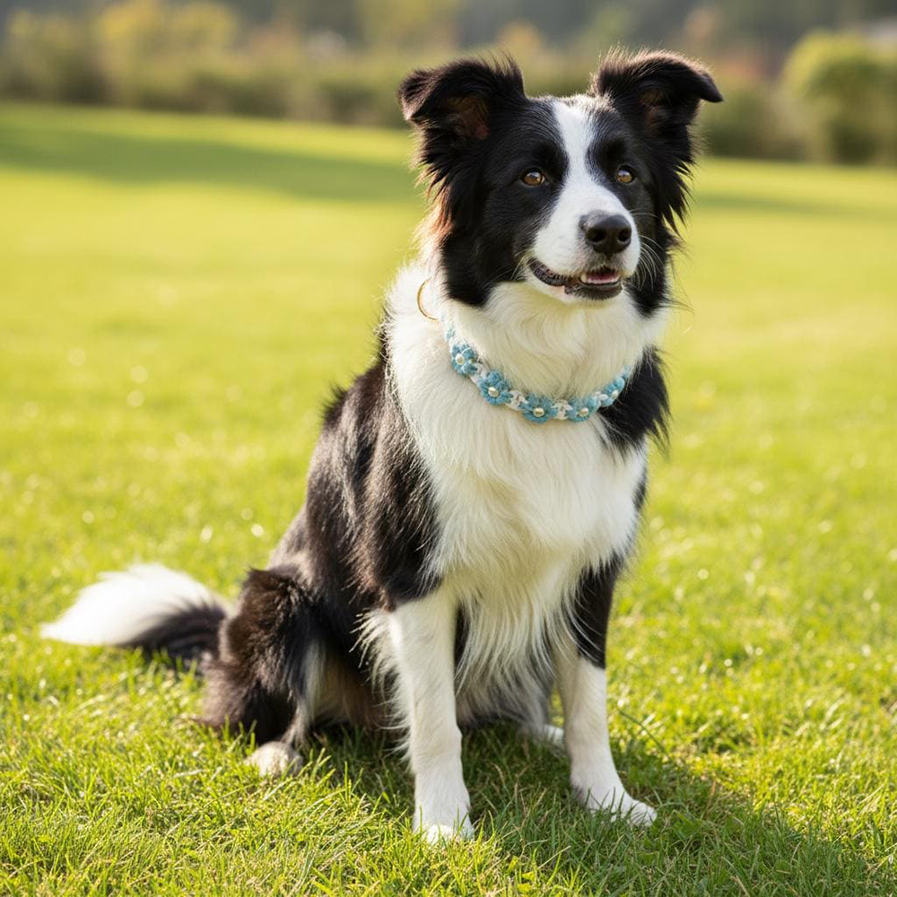 Personalized Handmade Macrame Flowers Pet Collar | BKPet457