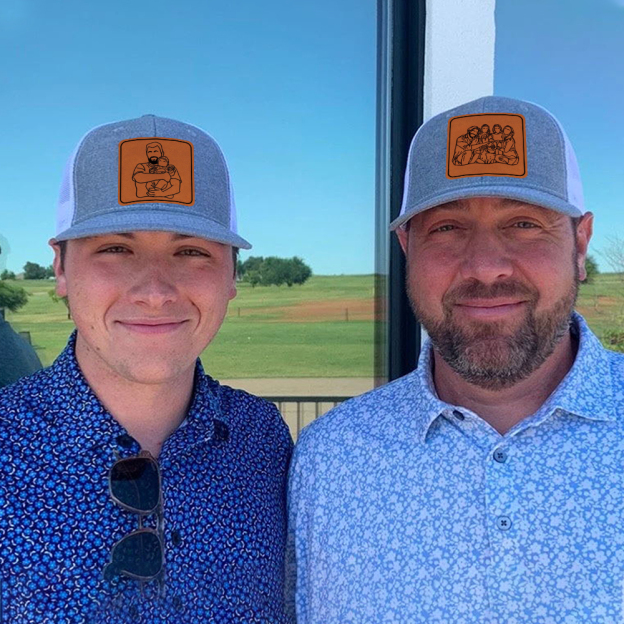 Personalized Engraved Outline Portrait Trucker Hat Gifts for Dad | CWBeach107