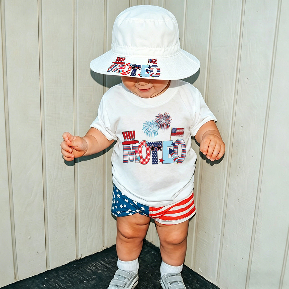Personalized The 4th of July Bucket Hat & Romper/T-Shirt | CWBaby485