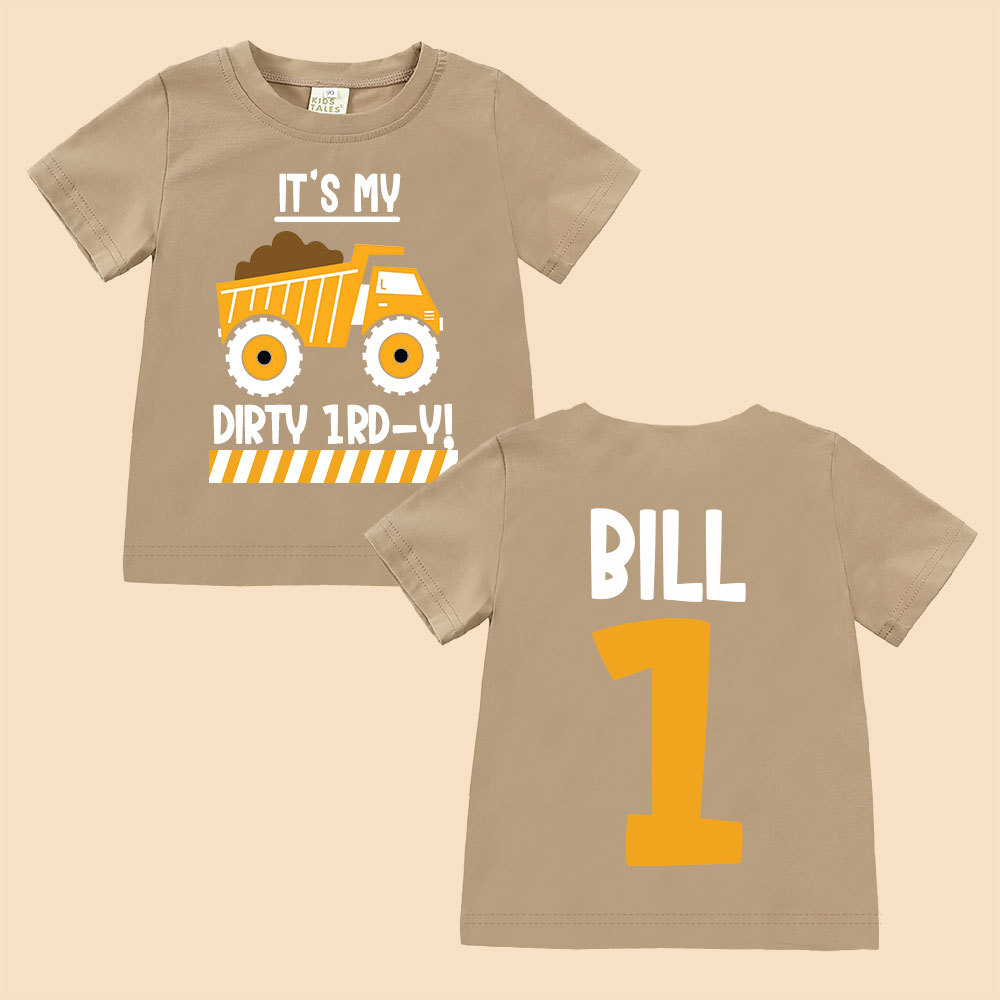 Personalized Truck Construction Dirty Birthday T-Shirt | inBirth25