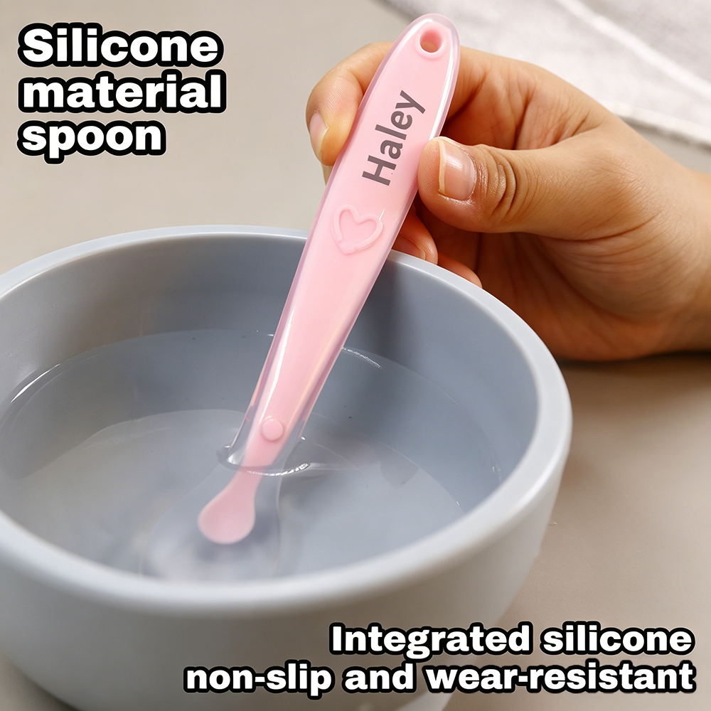 Personalised Baby Custom Silicone Feeding Spoon | CWBaby490