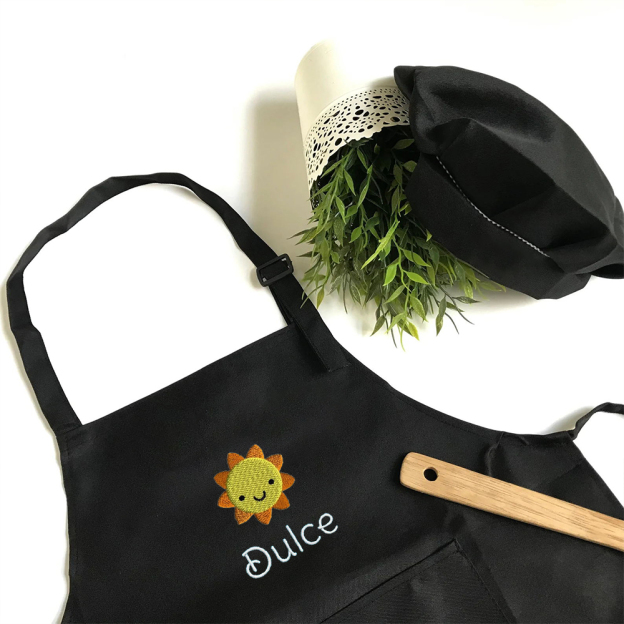 Personalized Embroidery Color Apron and Hat Set for Kid | Apron26