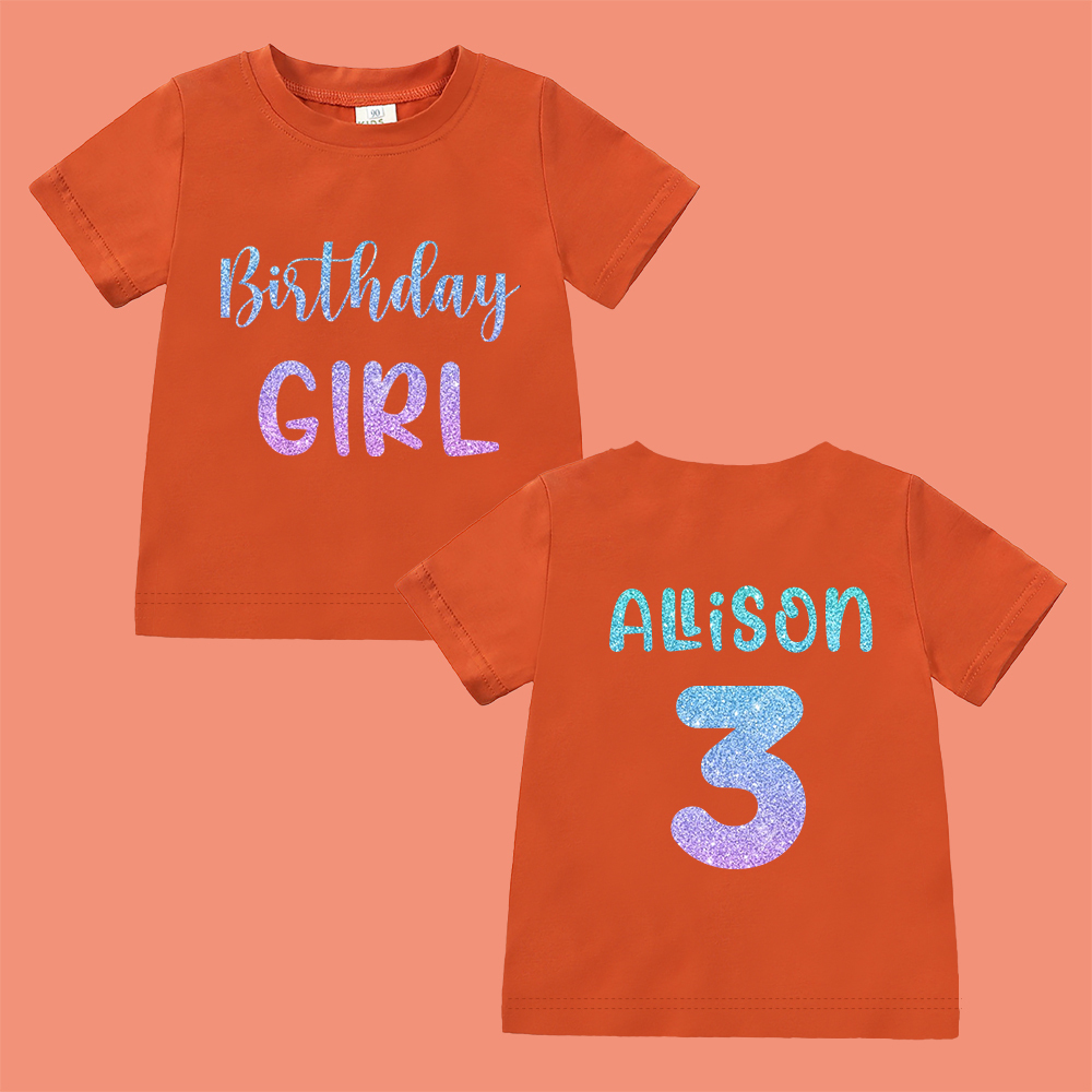 Personalized Colourful Birthday Girl Birthday T-Shirt | inBirth28