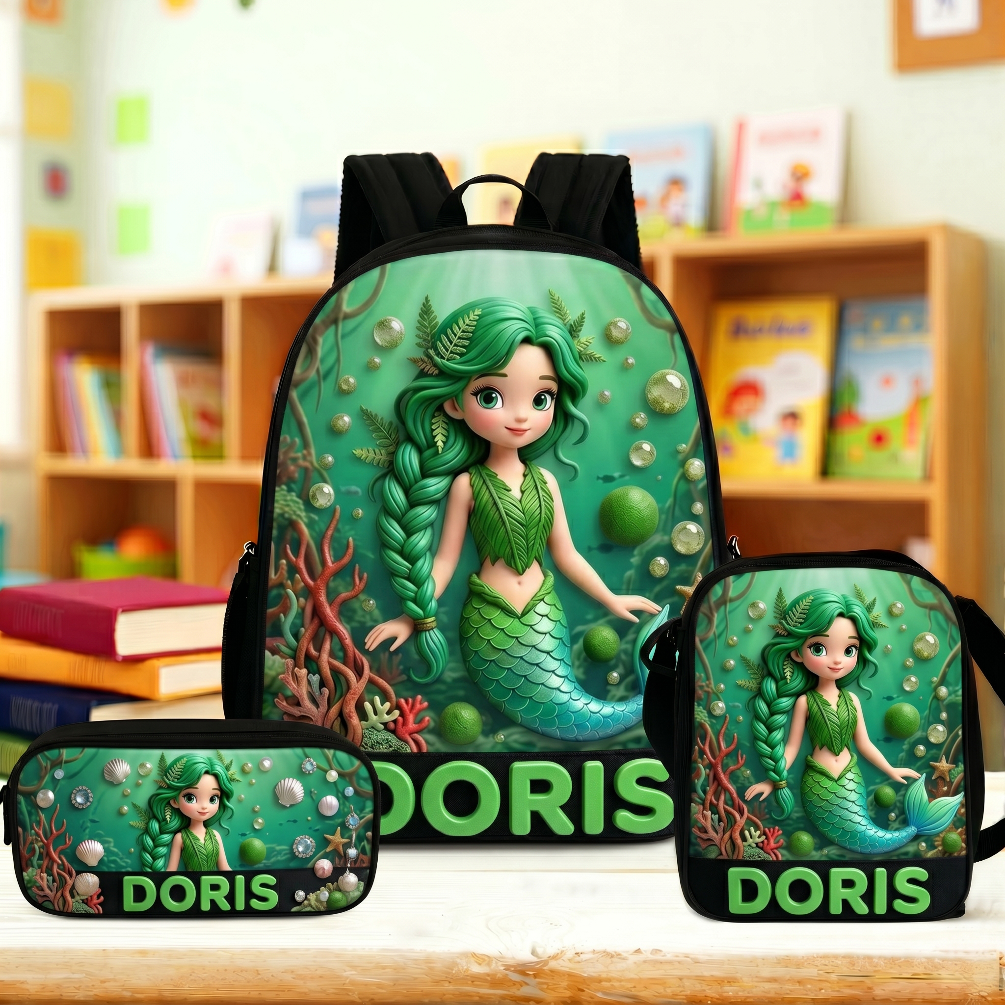 Personalized Princess Glitter Backpack Set | CWPack368