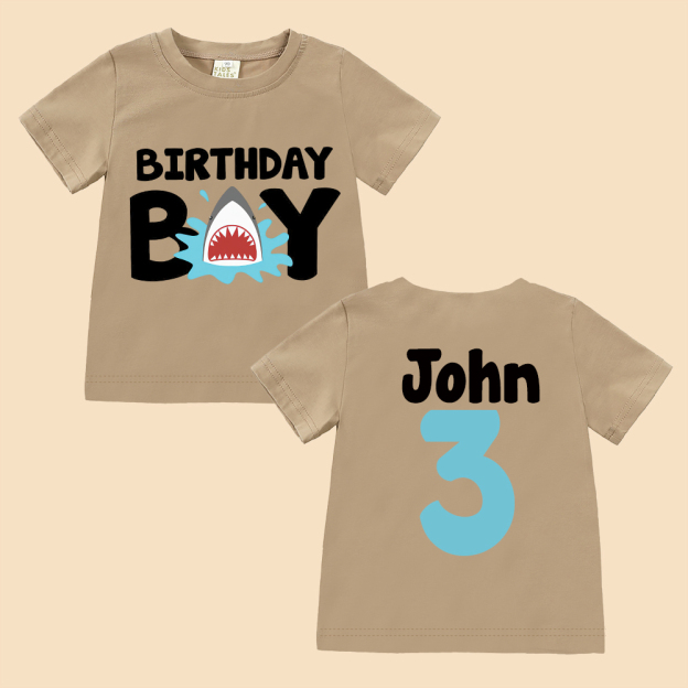 Personalized Boy Shark Birthday T-Shirt | inBirth30